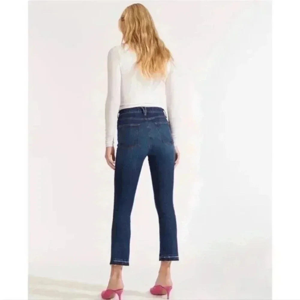 Veronica Beard Carly Kick Flare Tux Stripe High Rise Jeans‎ Size 27 - Picture 2 of 8